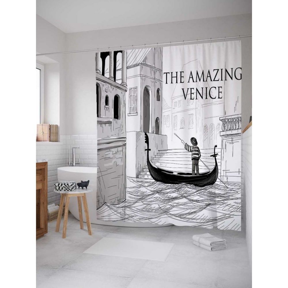 Шторка-занавеска для ванной JOYARTY Чудесная Венеция