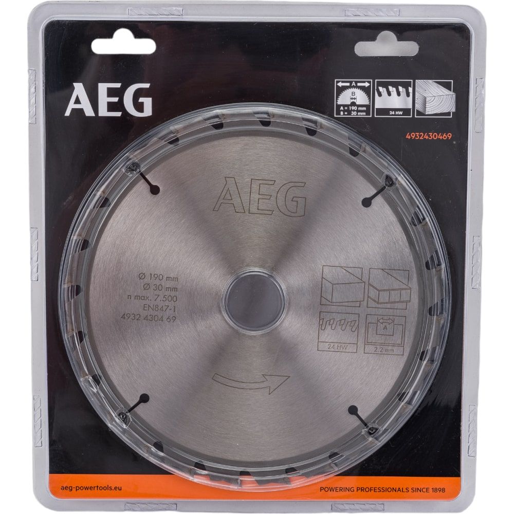 Пильный диск AEG Circular Saw Blades 190x30 мм, 24Z