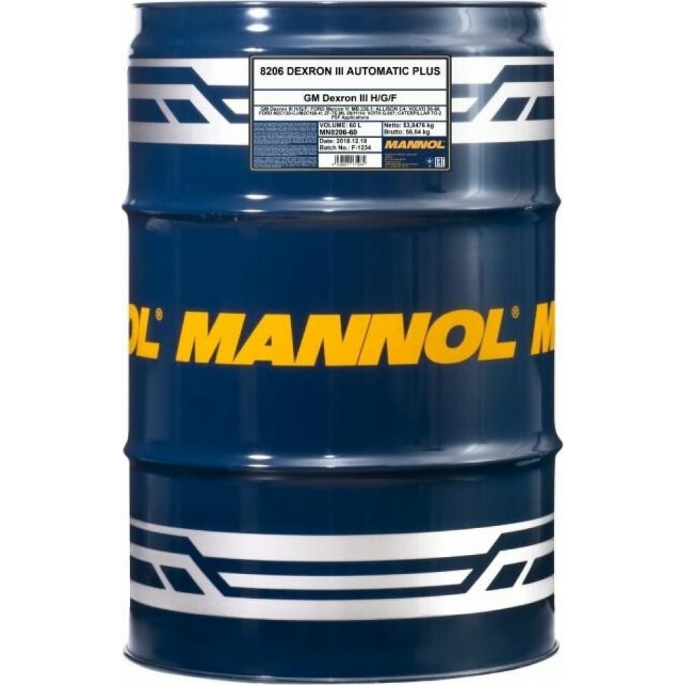 Синтетическое трансмиссионное масло MANNOL DEXRON III AUTOMATIC PLUS