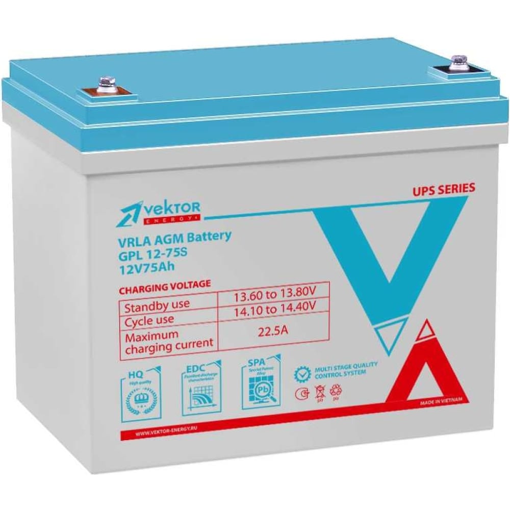 Аккумуляторная батарея Vektor Energy GPL 12-75S