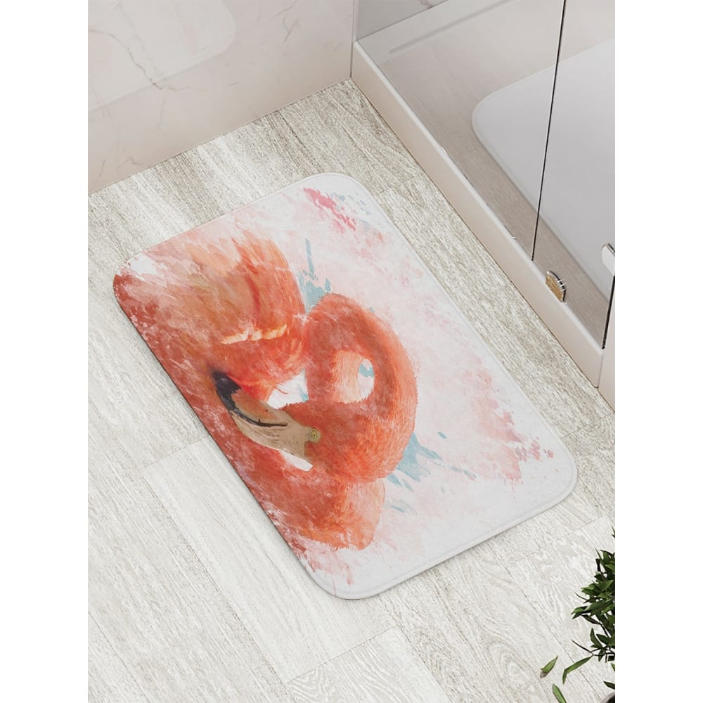 Противоскользящий коврик для ванной, сауны, бассейна JOYARTY Дымный фламинго