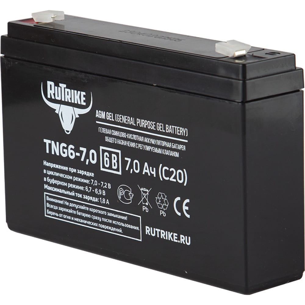 Тяговый аккумулятор Rutrike TNG6-7,0 (6V7,0A/H C20)