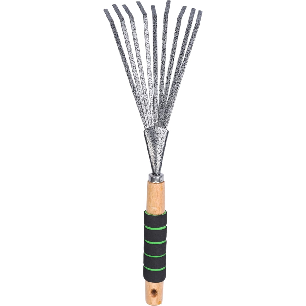 Веерные мини-грабли для листьев с деревянной ручкой и мягкой накладкой Gigant GVER-06