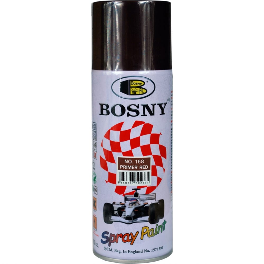 Универсальный автомобильный грунт Bosny Красно-коричневый, аэрозоль