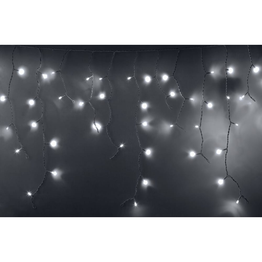 Гирлянда Neon-Night АЙСИКЛ бахрома, 2,4х0,6 м, белый ПВХ, 88LED белые