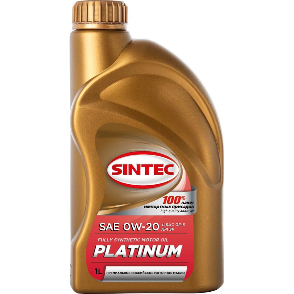 Моторное синтетическое масло Sintec PLATINUM SAE 0W-20, API SP, ILSAC GF-6
