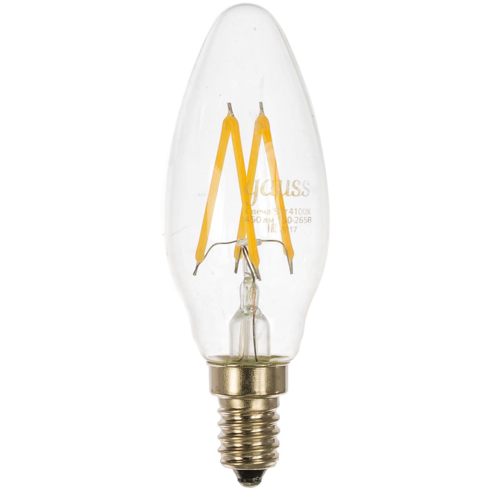 Лампа Gauss Filament Свеча E14 5W 4100К
