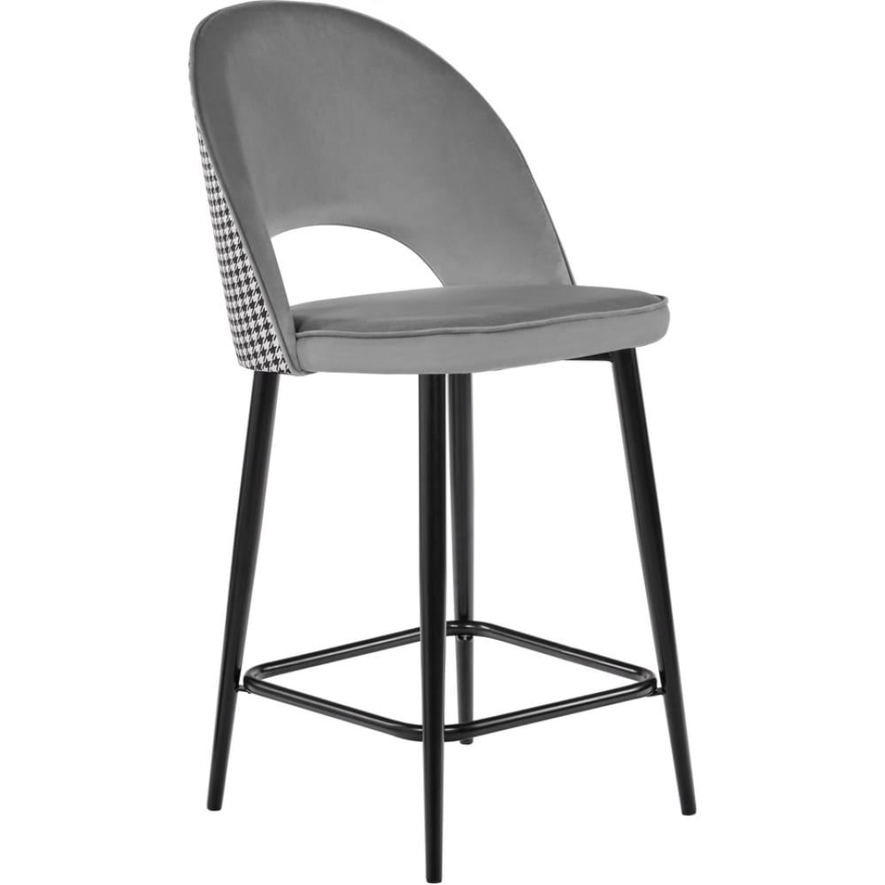 Полубарный стул BRADEX leo тёмно-серый, с жаккардом, с поворотным механизмом