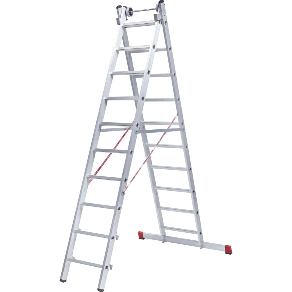 Индустриальная алюминиевая двухсекционная лестница Новая Высота 5220216