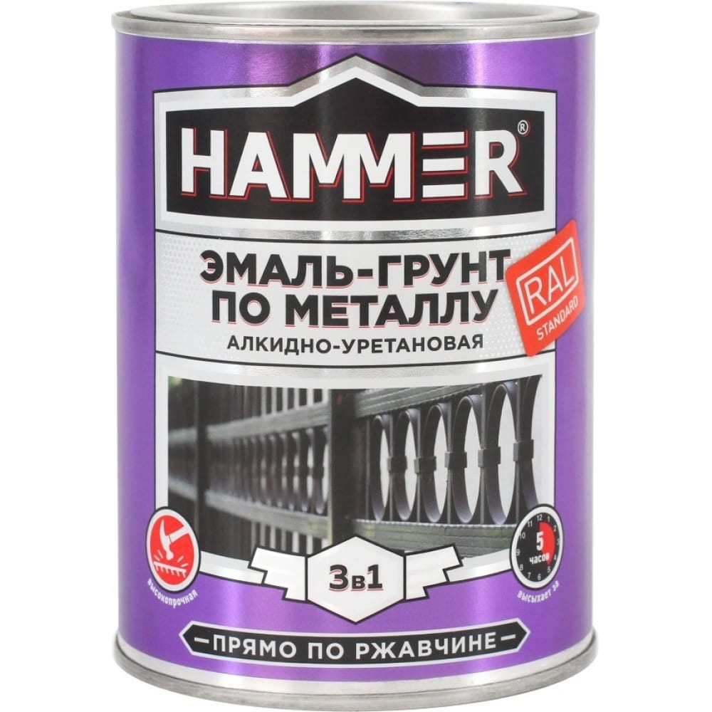 Эмаль-грунт по металлу Hammer ЭК000133621