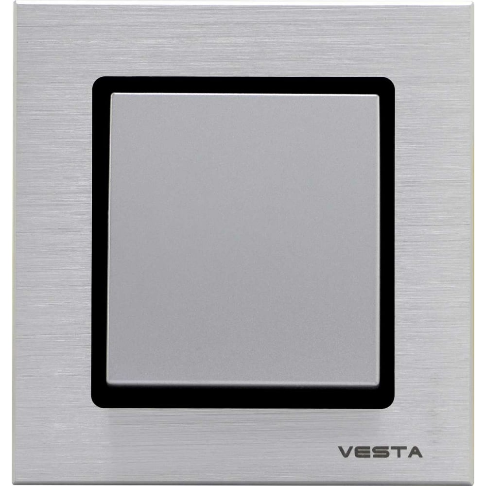 Одноклавишный выключатель Vesta Electric Exclusive Silver Metallic