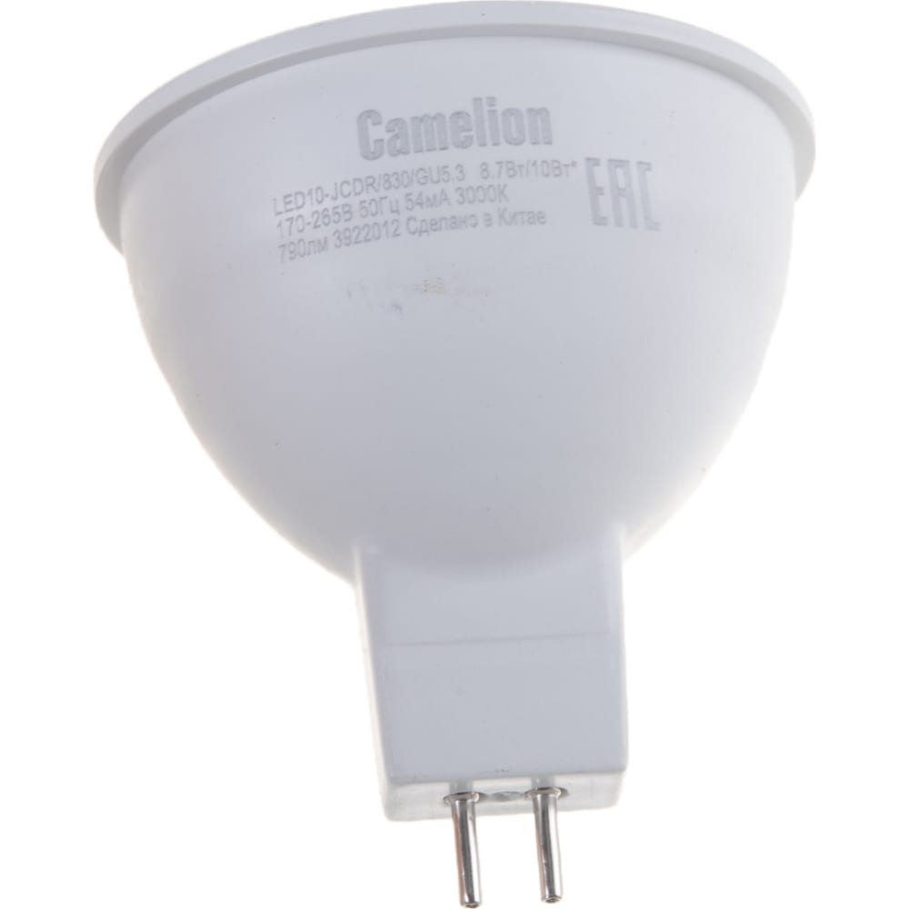 Электрическая светодиодная лампа Camelion LED10-JCDR/830/GU5.3
